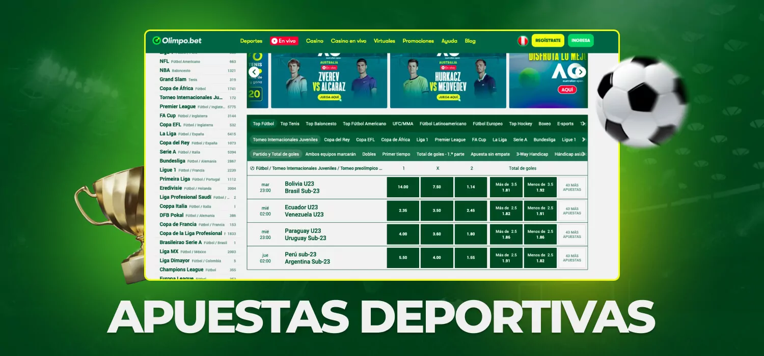 Apuestas deportivas en Olimpo Bet